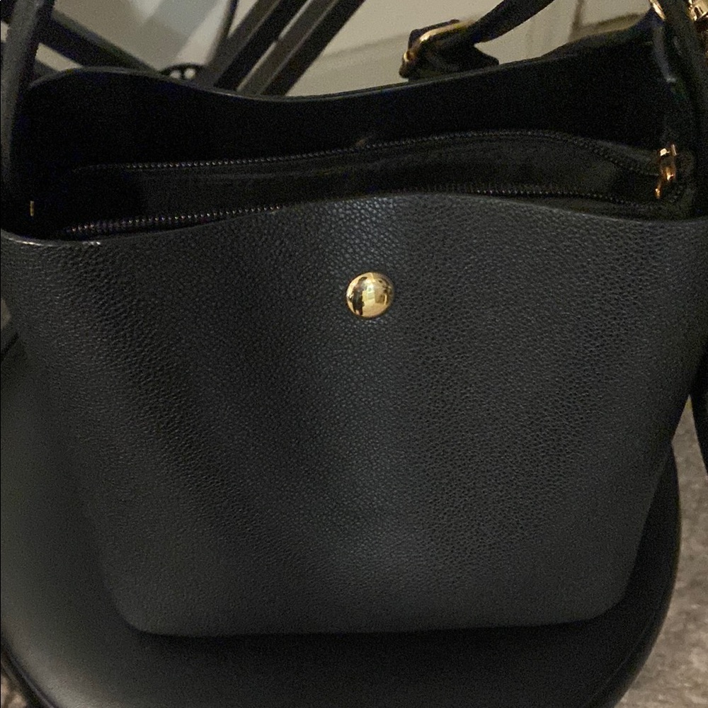 Black Leather Tote Bag